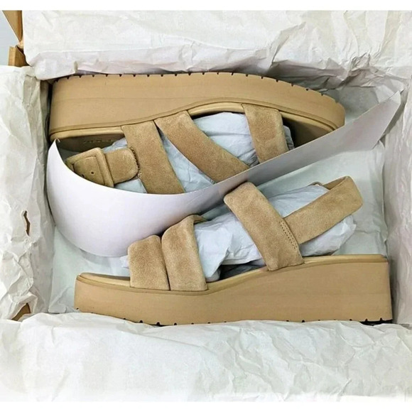 Vince Women's Skylar Strappy Slingback Sandals Dune Suede Size 8 M (MSRP $280) - Picture 10 of 11